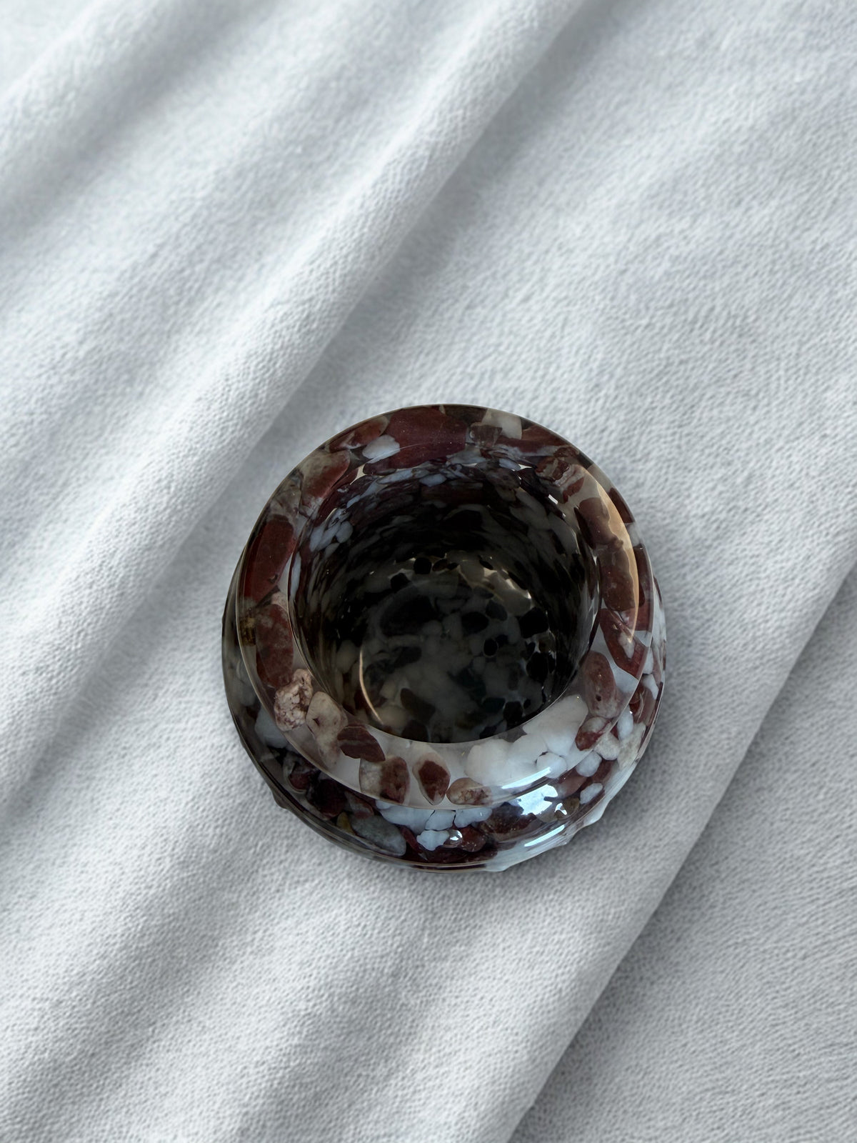 Lumânare neparfumată în suport handmade, vedere 3