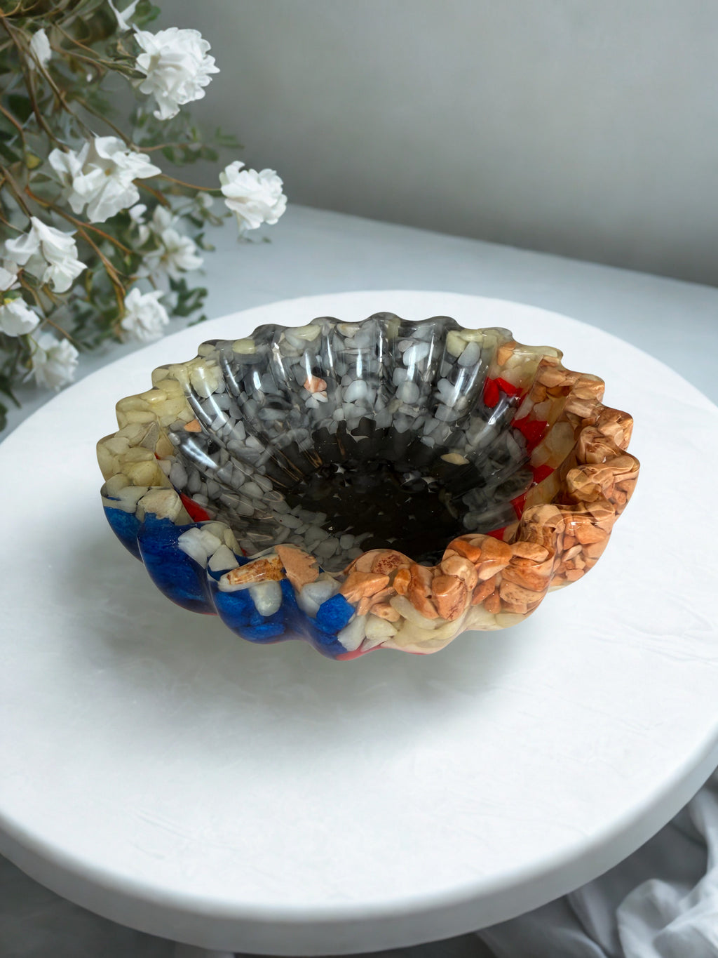 Bol decorativ handmade din rășină și piatră — vedere 2