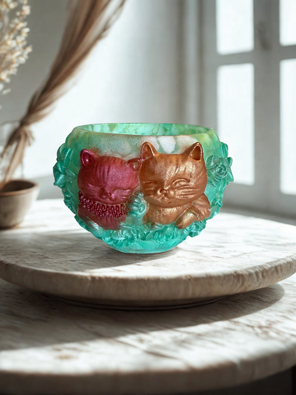 Lumânare parfumată Lavandă în suport handmade, vedere 1