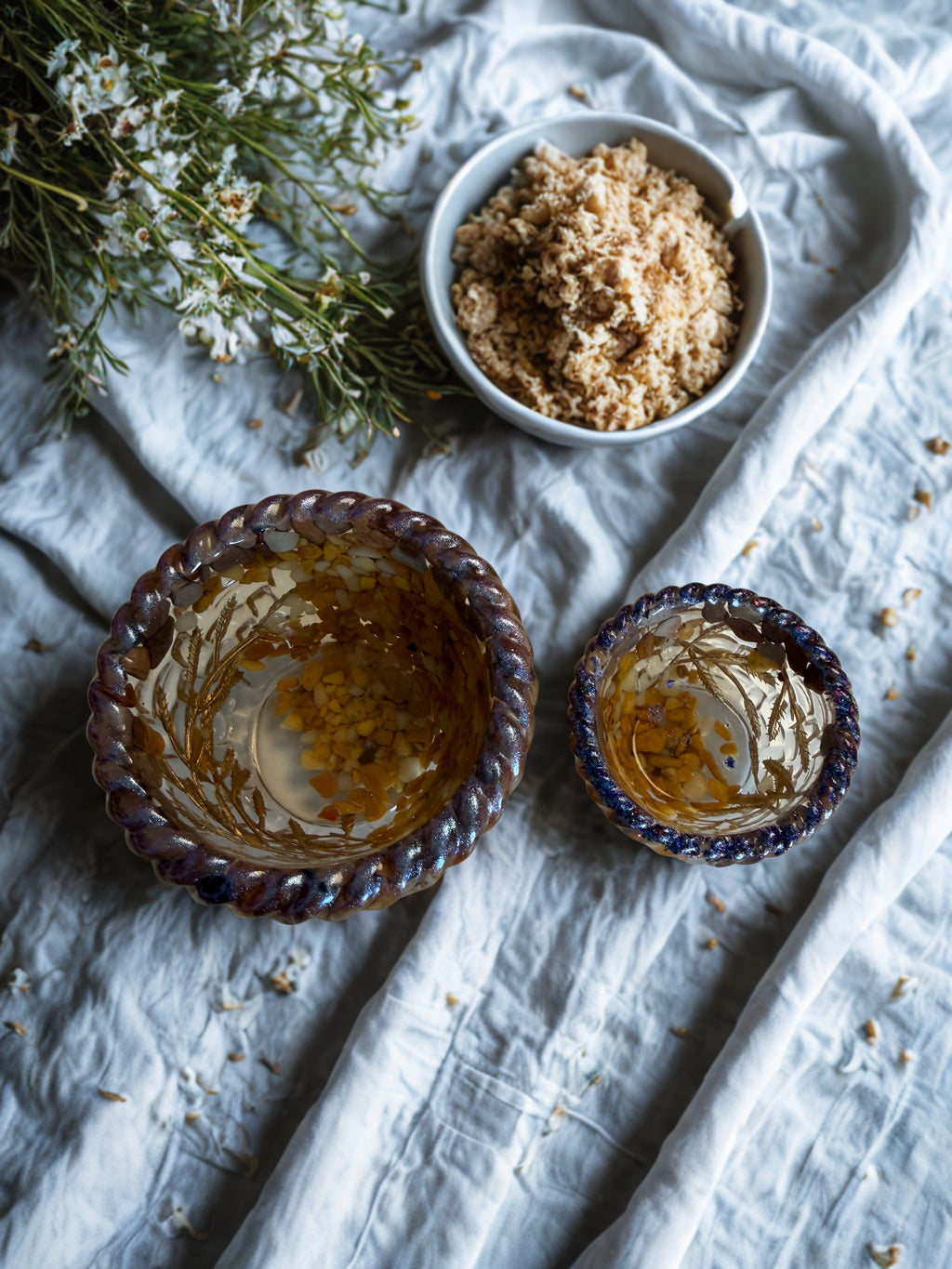 Lumânare decorativă tip jeleu în suport handmade, vedere 3