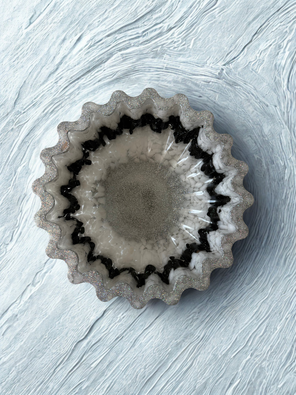 Bol decorativ handmade din rășină și piatră — vedere 3