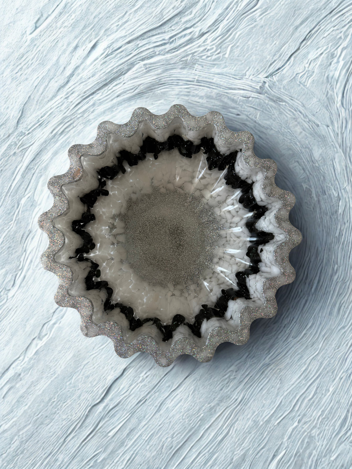 Bol decorativ handmade din rășină și piatră — vedere 3