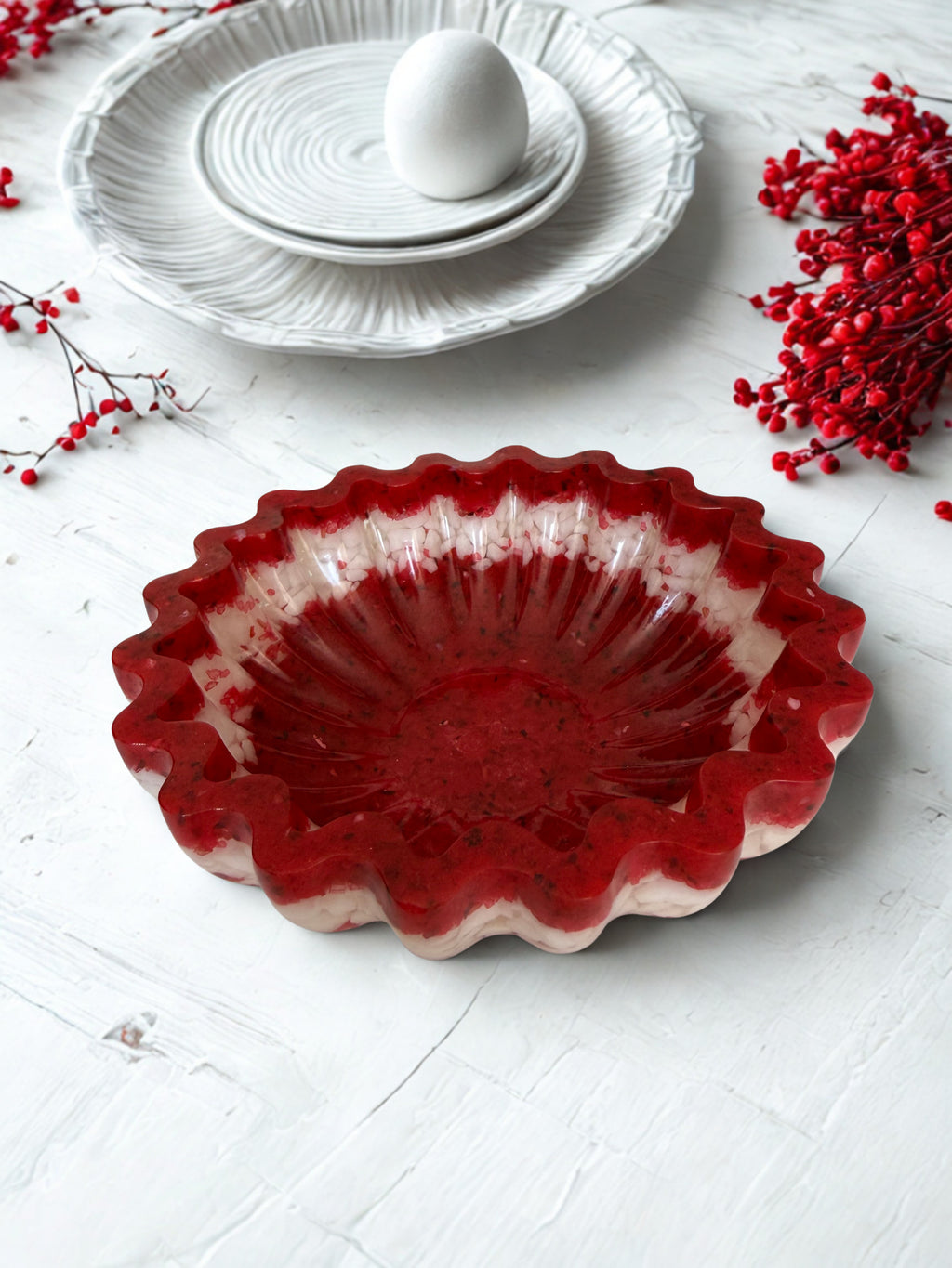Bol decorativ handmade din rășină și piatră — vedere 2