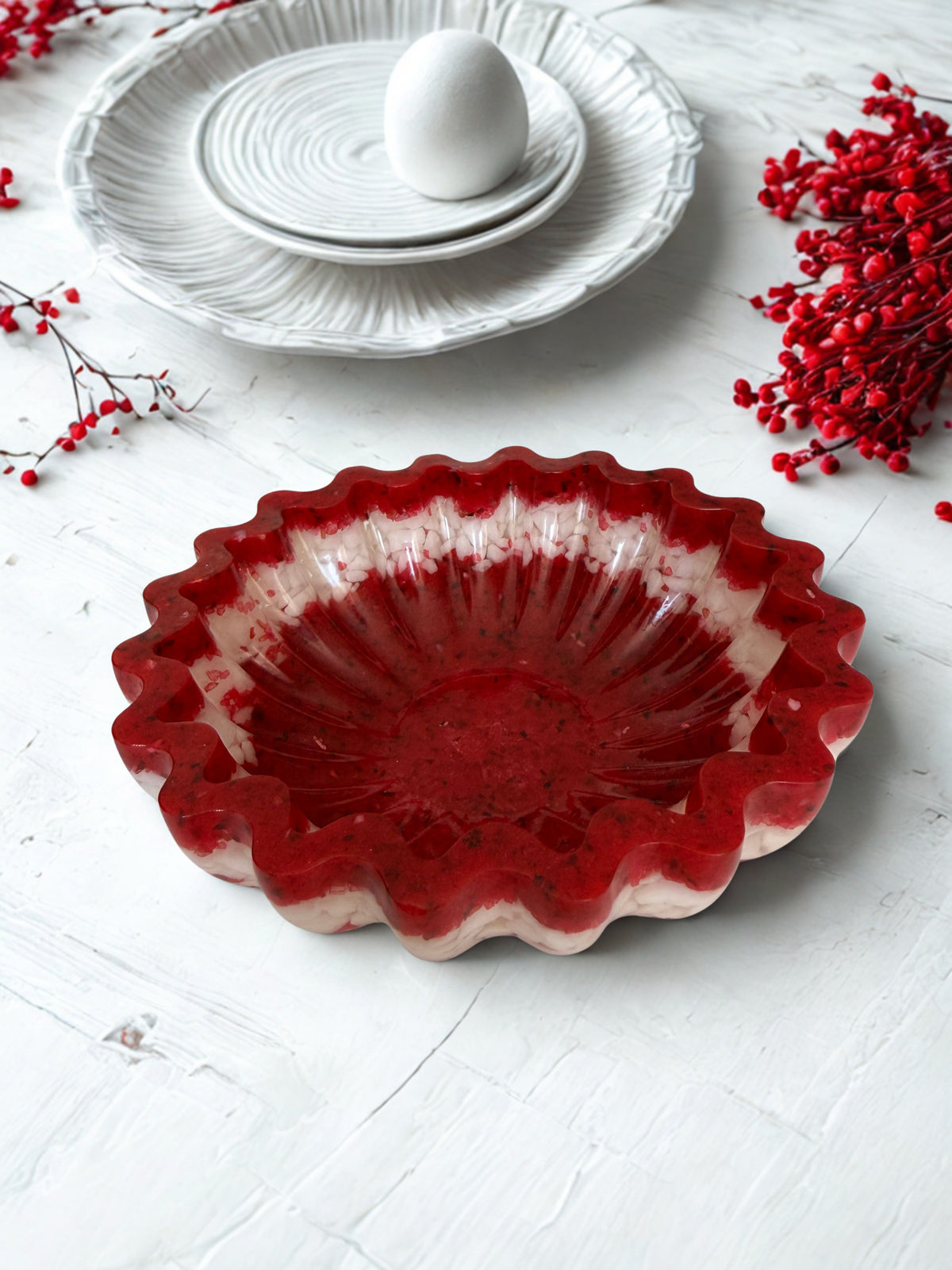 Bol decorativ handmade din rășină și piatră — vedere 2