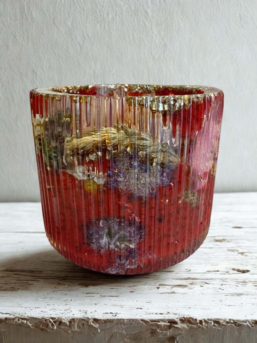 Lumânare decorativă tip jeleu în suport handmade, vedere 4