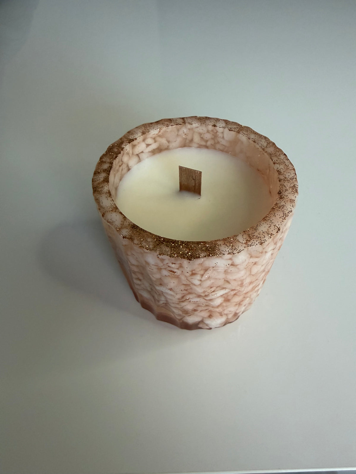 Lumânare parfumată Vanilie în suport handmade, vedere 2