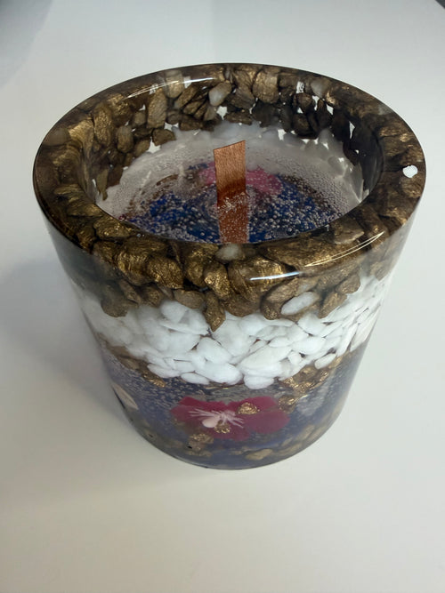 Lumânare decorativă tip jeleu în suport handmade, vedere 2