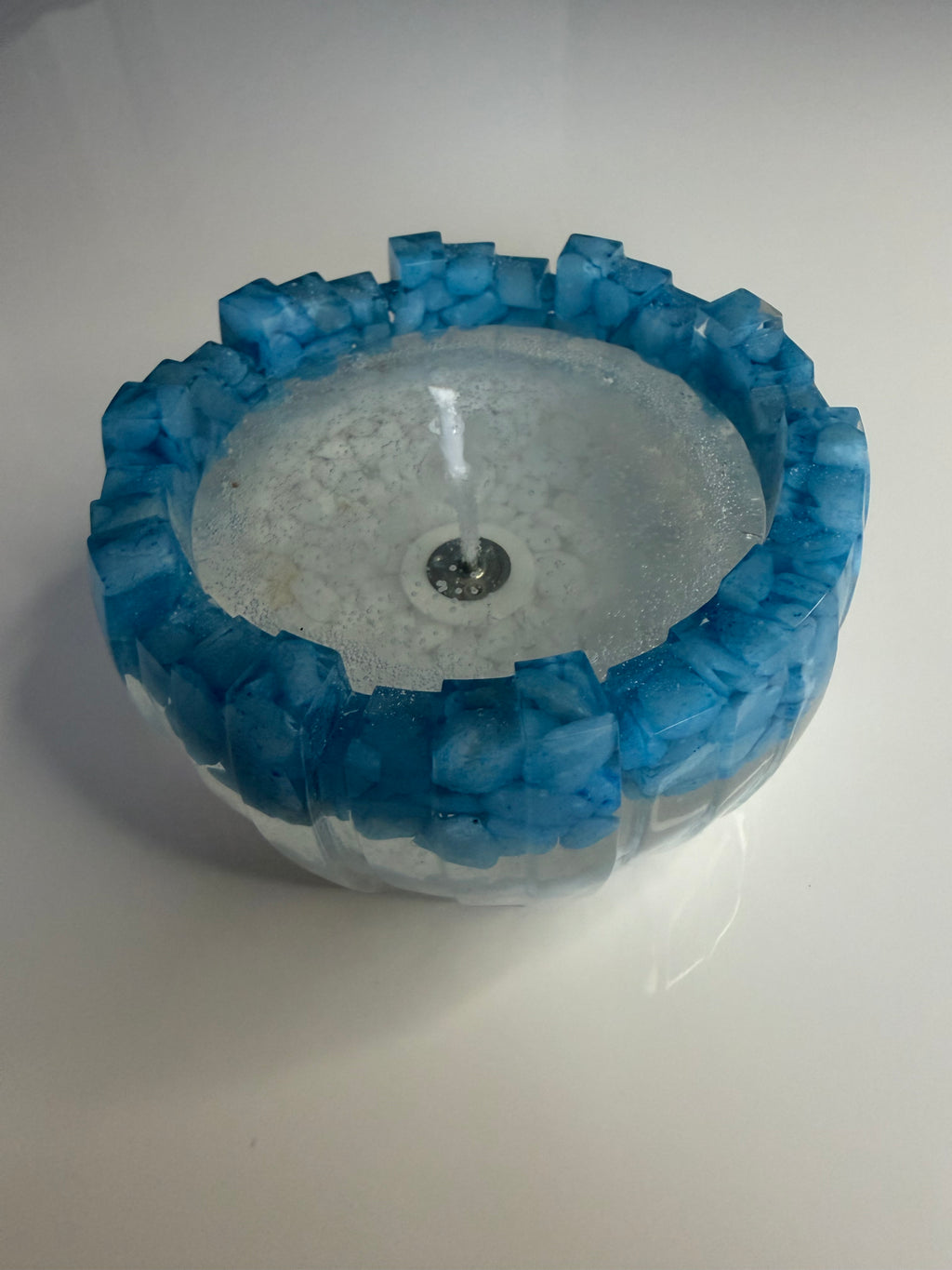 Lumânare decorativă tip jeleu în suport handmade, vedere 2