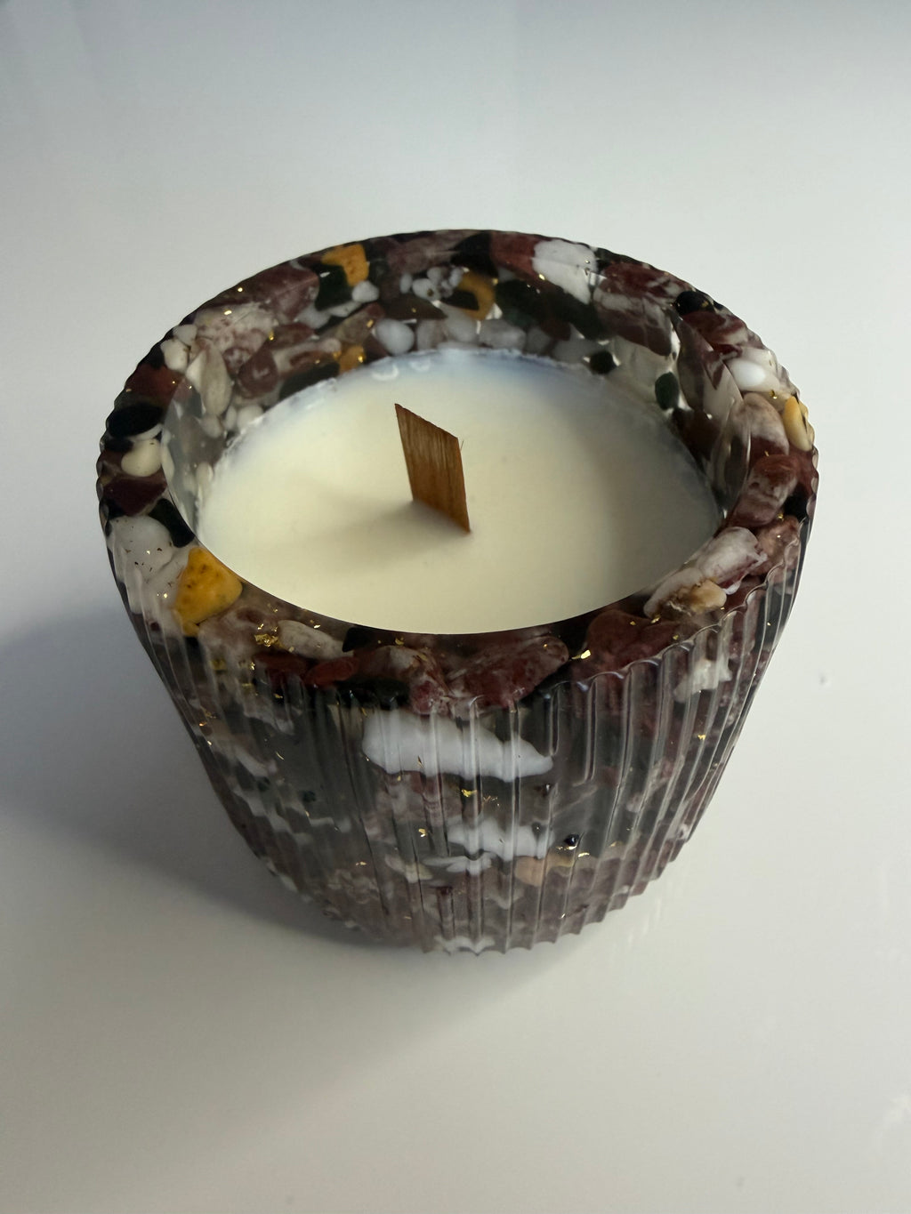 Lumânare parfumată Vanilie în suport handmade, vedere 2