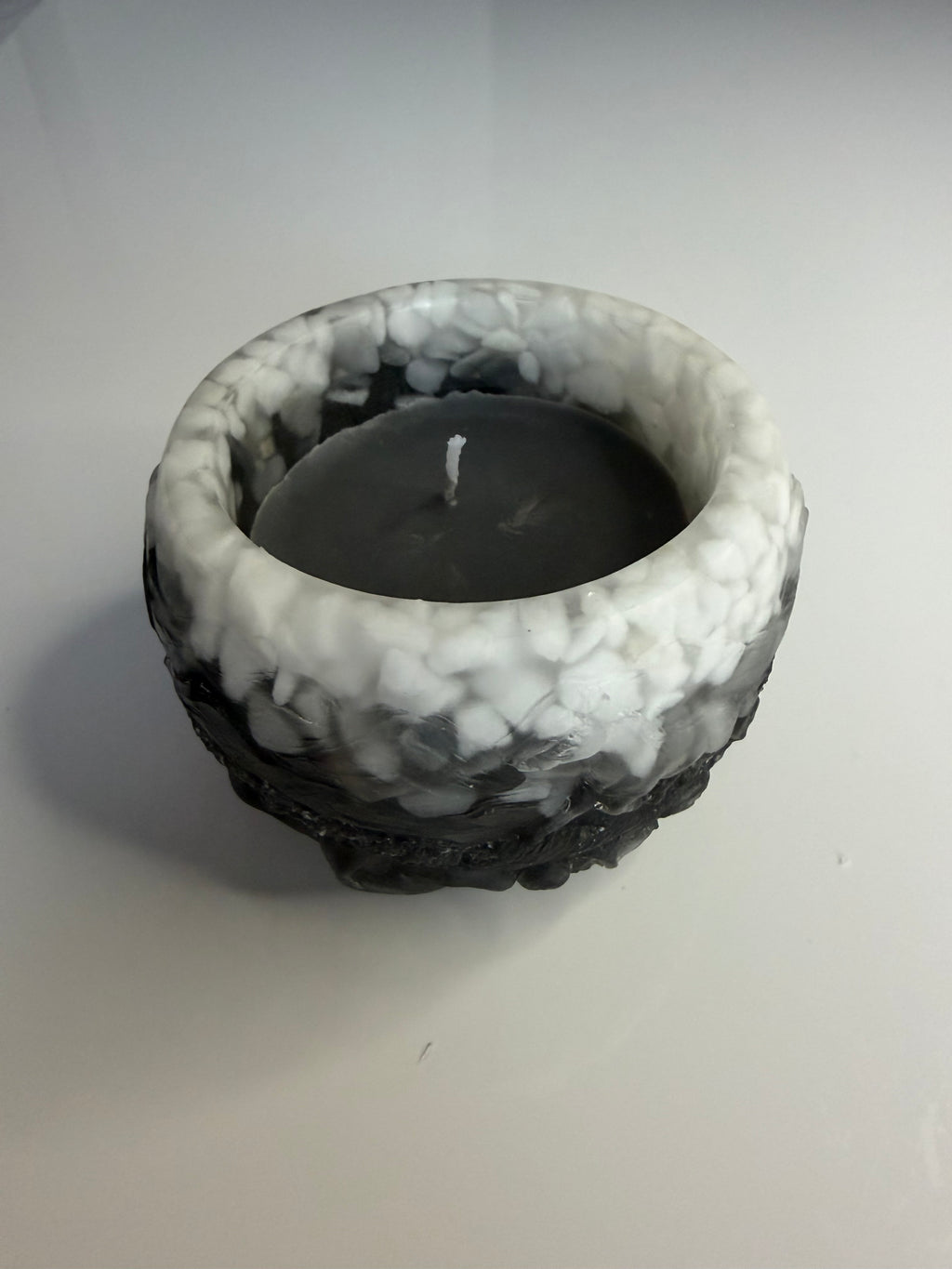 Lumânare neparfumată în suport handmade, vedere 2
