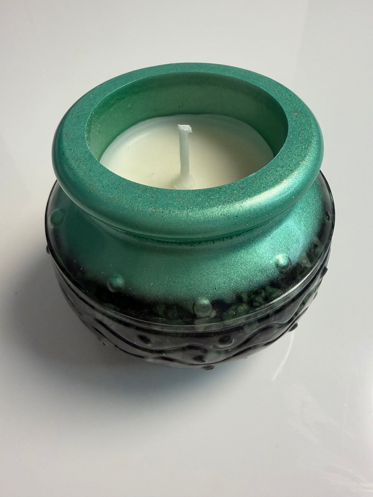Lumânare neparfumată în suport handmade, vedere 2