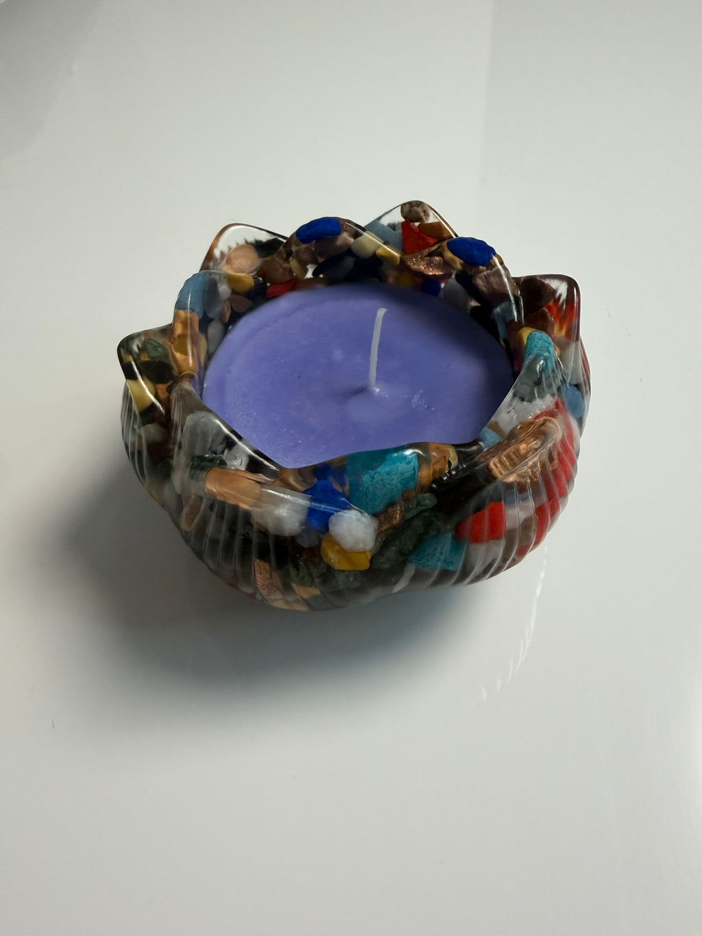 Lumânare parfumată Lavandă în suport handmade, vedere 2