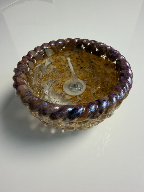 Lumânare decorativă tip jeleu în suport handmade, vedere 2
