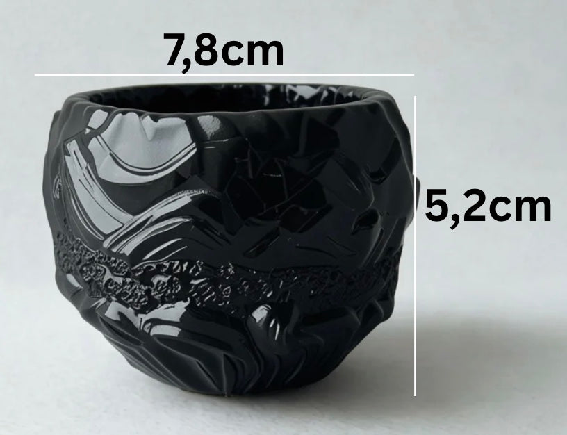 Lumânare neparfumată în suport handmade, fotografie cu dimensiuni