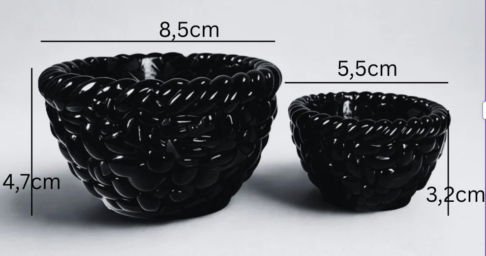 Lumânare neparfumată în suport handmade, fotografie cu dimensiuni
