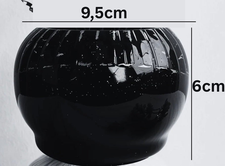 Lumânare parfumată Chanel în suport handmade, fotografie cu dimensiuni