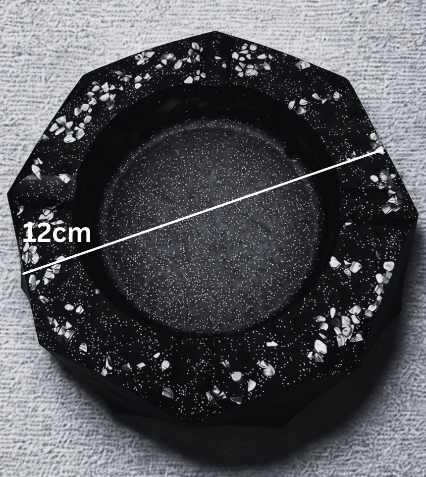 Scrumieră fosforescentă din rășină și piatră — dimensiuni