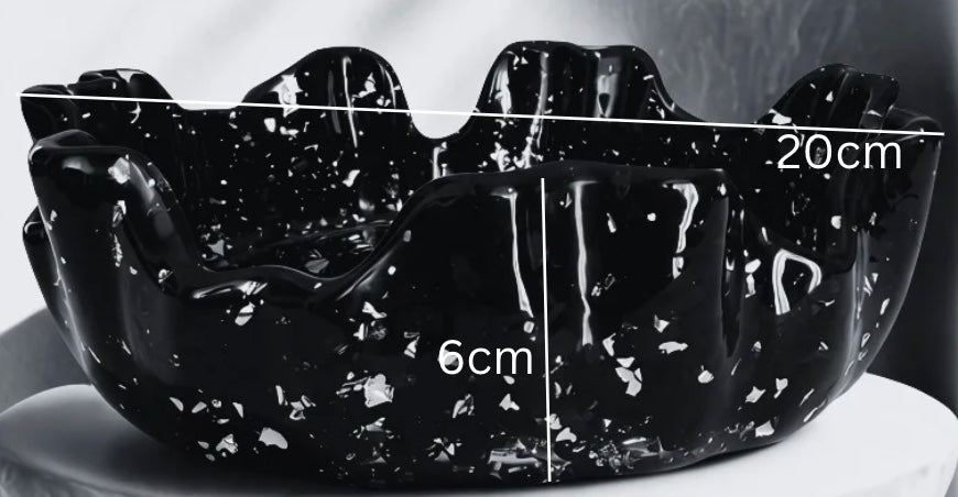 Bol decorativ handmade din rășină și piatră — dimensiuni