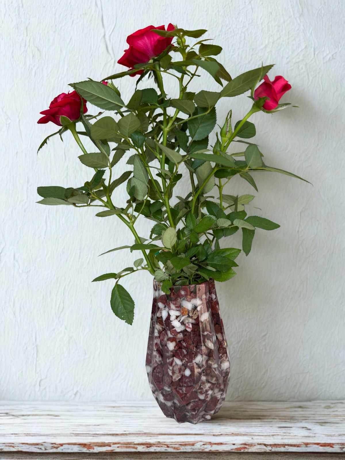 Mini-vază handmade din rășină și piatră — fotografie principală