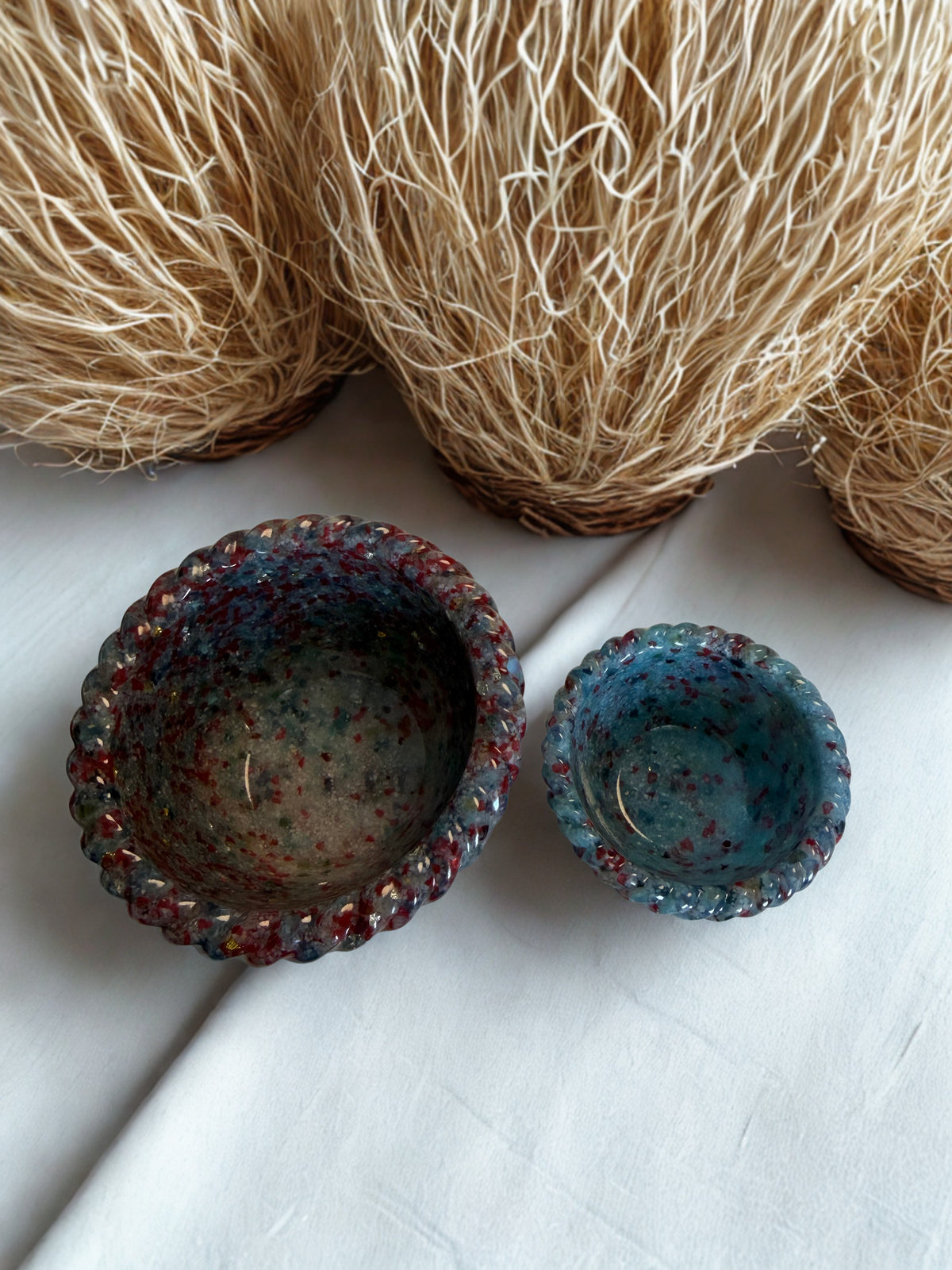 Lumânare neparfumată în suport handmade, vedere 3